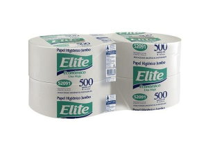 Papel Higienico Elite blanco 500 mts empresarial x 4 rollos